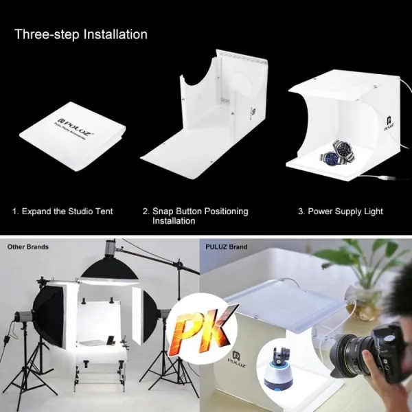 Fotostudio Puluz 20cm LED 1100 lumenů stínová podložka PU5137 Varianta: uniwersalny