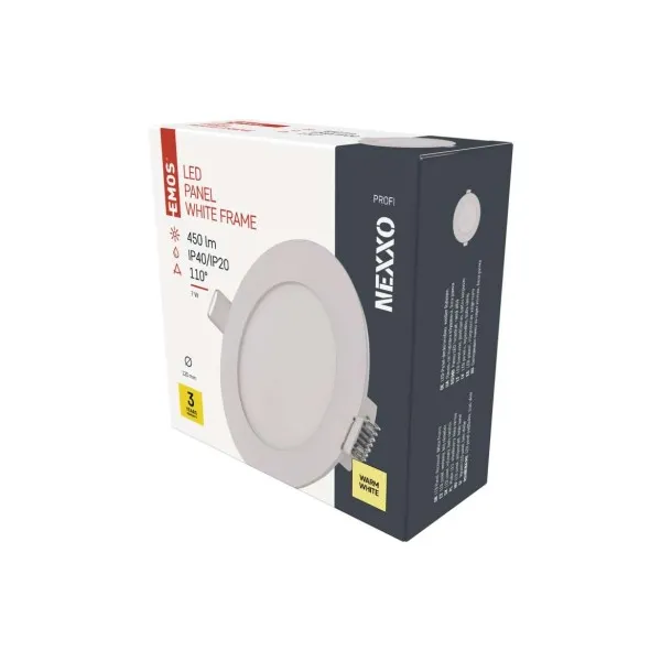 EMOS Lighting LED vstavané svietidlo NEXXO, kruhové, biely, 7W, teplá biela