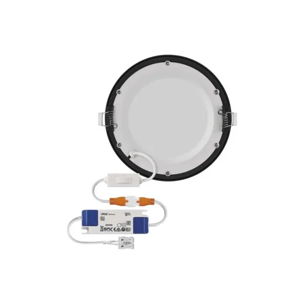 EMOS Lighting LED vstavané svietidlo NEXXO, kruhové, čierne, 12W, CCT