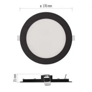 EMOS Lighting LED vstavané svietidlo NEXXO, kruhové, čierne, 12W, CCT