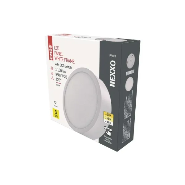 EMOS Lighting LED prisadené svietidlo, kruhové, biele, 12,5W, CCT