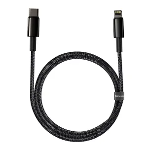 Baseus Tungsten Gold Rýchlonabíjací / dátový kábel USB-C na Lightning PD 20W 1m, čierny