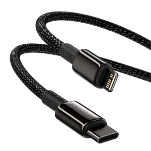 Baseus Tungsten Gold Rýchlonabíjací / dátový kábel USB-C na Lightning PD 20W 1m, čierny