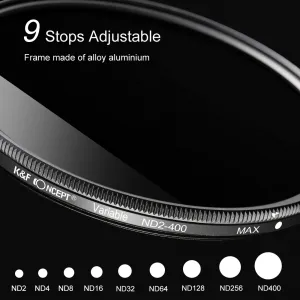 K&F Concept 82MM Slim Variable/Fader NDX, ND2~ND400 17084