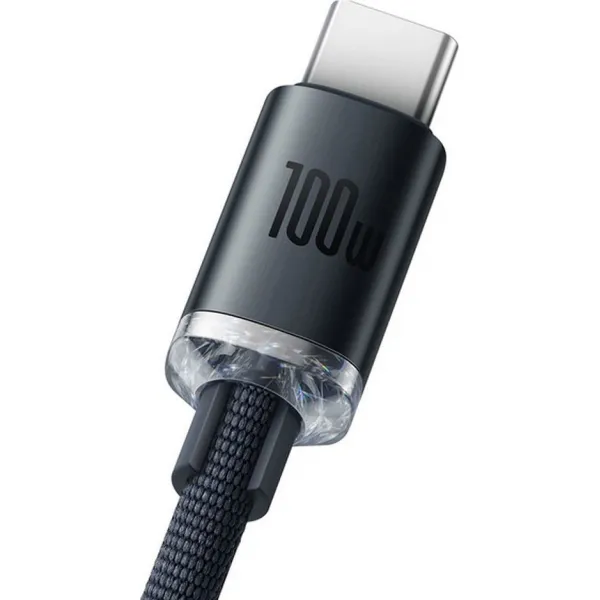 Baseus Crystal Shine Series USB-C / USB-C 100W nabíjací / dátový kábel 1,2 m, čierny
