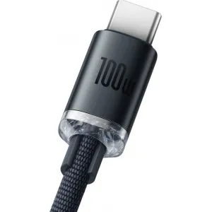 Baseus Crystal Shine Series USB-C / USB-C 100W nabíjací / dátový kábel 1,2 m, čierny