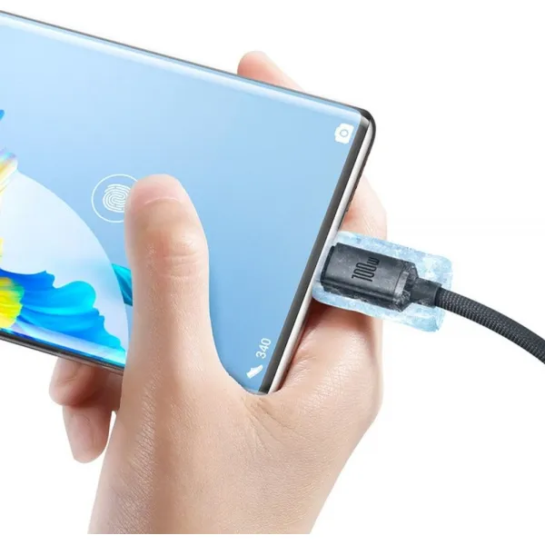 Baseus Crystal Shine Series USB-C / USB-C 100W 2m nabíjací / dátový kábel, čierny