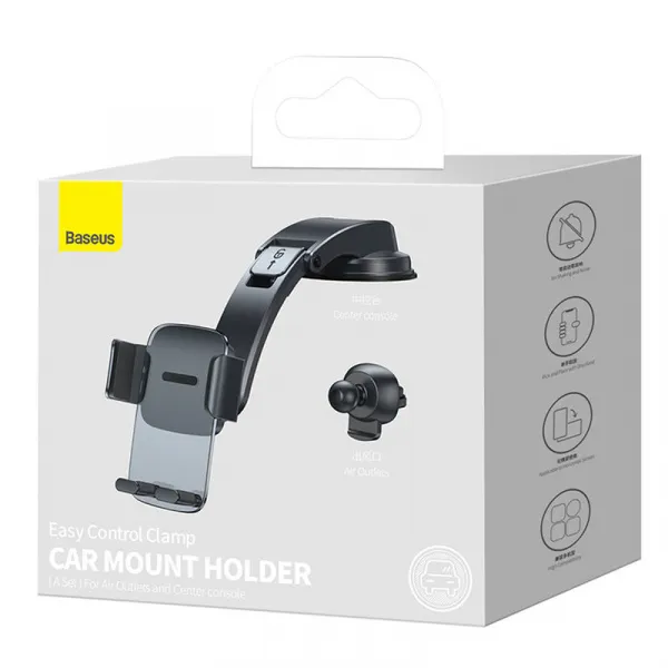 Držiak do auta Baseus Easy Control Clamp s ramenom SET čierny
