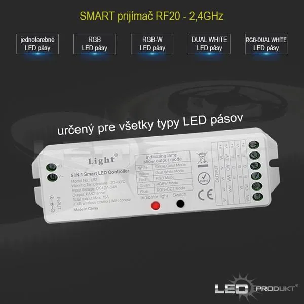 LEDprodukt SMART prijímač RF20 - 2,4GHz