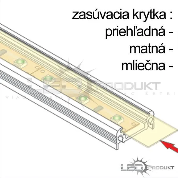 LEDprodukt Matná krytka - KLASIK, ROHOVÁ, ZAPUSTENÁ, ZAPUSTENÁ HLB., SMART 16, R3 Dĺžka: 1m