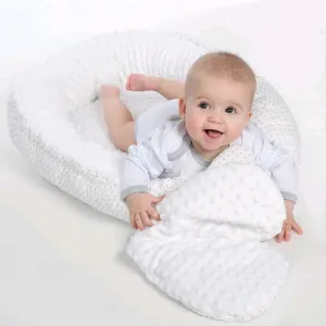 Luxusné hniezdočko s vankúšikom a perinkou New Baby z Minky modré