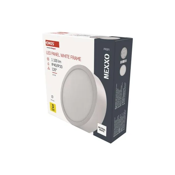 EMOS Lighting LED prisadené svietidlo, kruhové, biele, 12,5W, Neutrálna biela