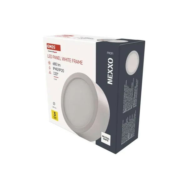 EMOS Lighting LED prisadené svietidlo NEXXO, kruhové, biele, 7,6W,Neutrálna biela