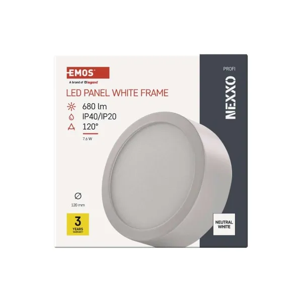 EMOS Lighting LED prisadené svietidlo NEXXO, kruhové, biele, 7,6W,Neutrálna biela