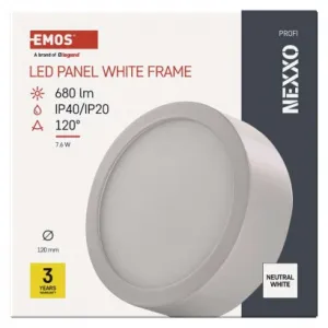 EMOS Lighting LED prisadené svietidlo NEXXO, kruhové, biele, 7,6W,Neutrálna biela