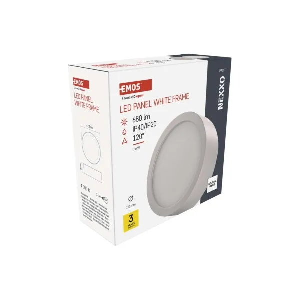 EMOS Lighting LED prisadené svietidlo NEXXO, kruhové, biele, 7,6W,Neutrálna biela