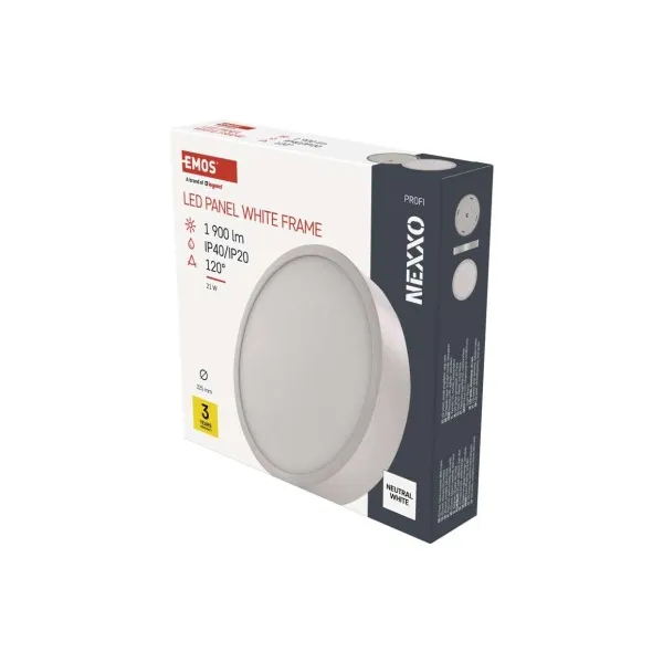 EMOS Lighting LED povrchové svietidlo NEXXO, okrúhle, biele, 21W, neutrálna biela