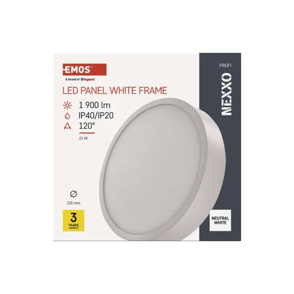 EMOS Lighting LED povrchové svietidlo NEXXO, okrúhle, biele, 21W, neutrálna biela