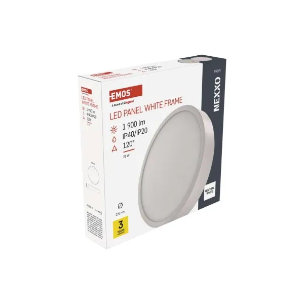 EMOS Lighting LED povrchové svietidlo NEXXO, okrúhle, biele, 21W, neutrálna biela