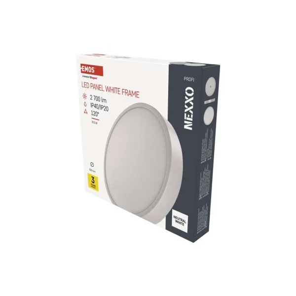 EMOS Lighting LED povrchové svietidlo NEXXO, okrúhle, biele, 28,5W, neutrálna biela