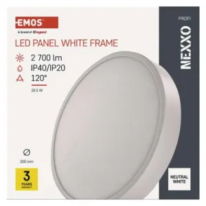 EMOS Lighting LED povrchové svietidlo NEXXO, okrúhle, biele, 28,5W, neutrálna biela