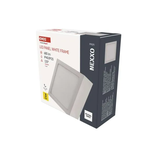 EMOS Lighting LED prisadené svietidlo, štvorec, biele, 7,6W,Neutrálna biela