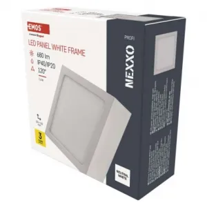 EMOS Lighting LED prisadené svietidlo, štvorec, biele, 7,6W,Neutrálna biela