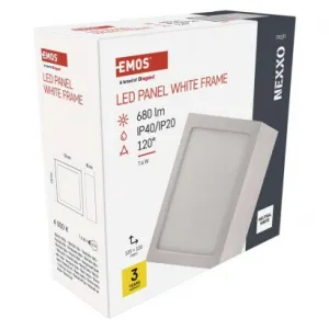 EMOS Lighting LED prisadené svietidlo, štvorec, biele, 7,6W,Neutrálna biela