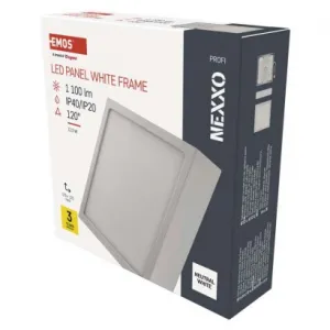 EMOS Lighting LED prisadené svietidlo, štvorec, biele, 12,5W,Neutrálna biela