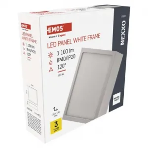 EMOS Lighting LED prisadené svietidlo, štvorec, biele, 12,5W,Neutrálna biela