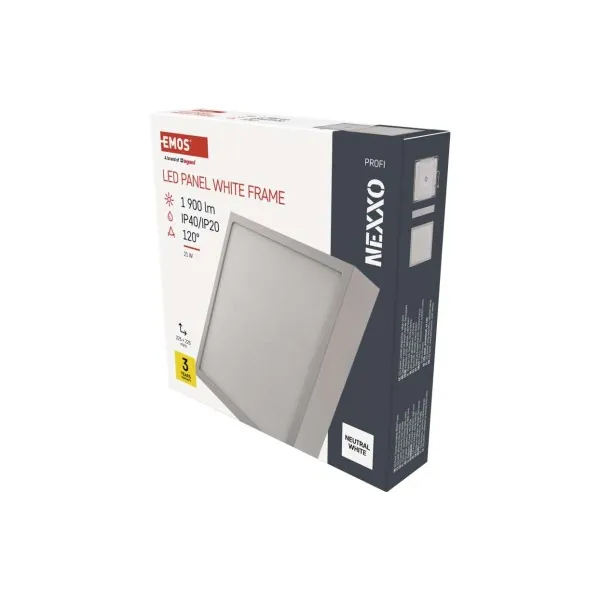 EMOS Lighting LED prisadené svietidlo, štvorec, biele, 21W,Neutrálna biela