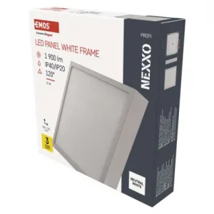 EMOS Lighting LED prisadené svietidlo, štvorec, biele, 21W,Neutrálna biela