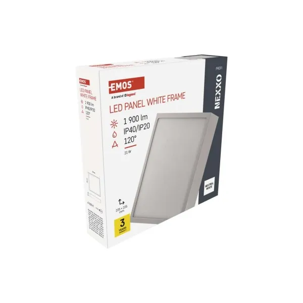 EMOS Lighting LED prisadené svietidlo, štvorec, biele, 21W,Neutrálna biela