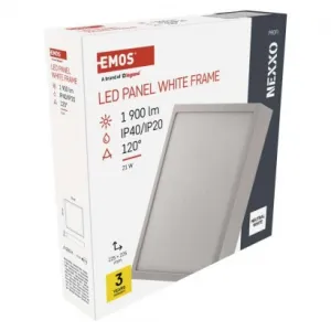 EMOS Lighting LED prisadené svietidlo, štvorec, biele, 21W,Neutrálna biela