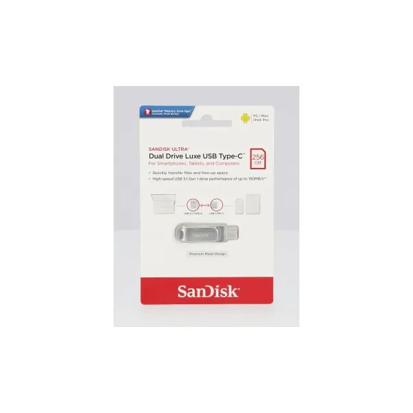 SanDisk Flash disk 256 GB Ultra Dual Drive Luxe USB 3.1 Typ C 150 MB/s