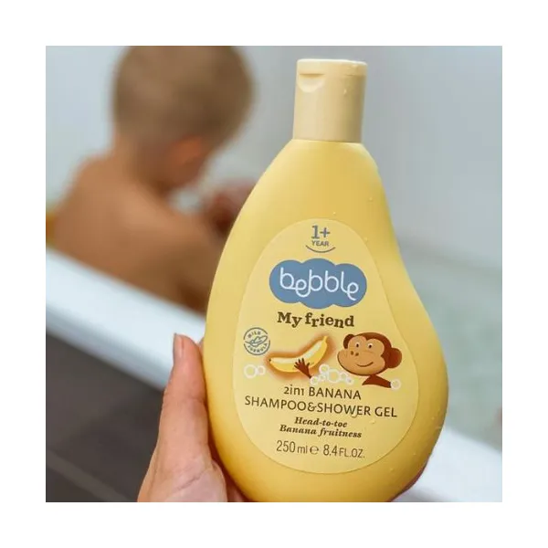 Detský šampón a sprchový gél 2v1 banán Bebble 250 ml