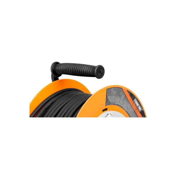 Kábel Strend Pro CR038, predlžovací, L-20 m, 4x zásuvka, IP44, čierna guma, na bubne