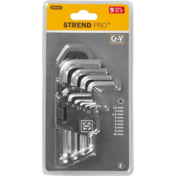 Sada kľúčov Strend Pro HK0044, 9 dielna, Hex S1, Imbus s guličkou