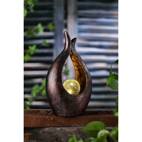 Dekorácia Strend Pro Garden, Namaste, 17,2x9,5x29 cm, polyresin, sklo, solar