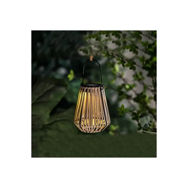 Lampa Strend Pro Garden, solárna, závesná, ratan, 12x12x24 cm