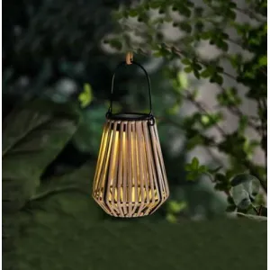 Lampa Strend Pro Garden, solárna, závesná, ratan, 12x12x24 cm