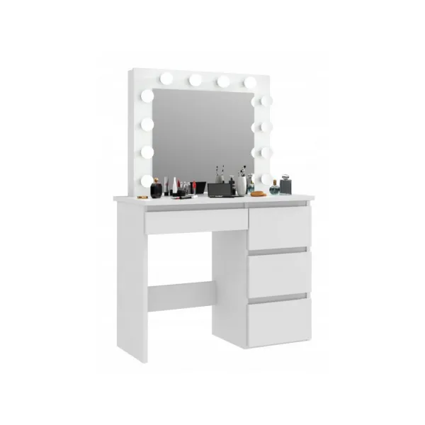 JAKS Toaletný stolík Hollywood Premium s LED osvetlením TL08 White