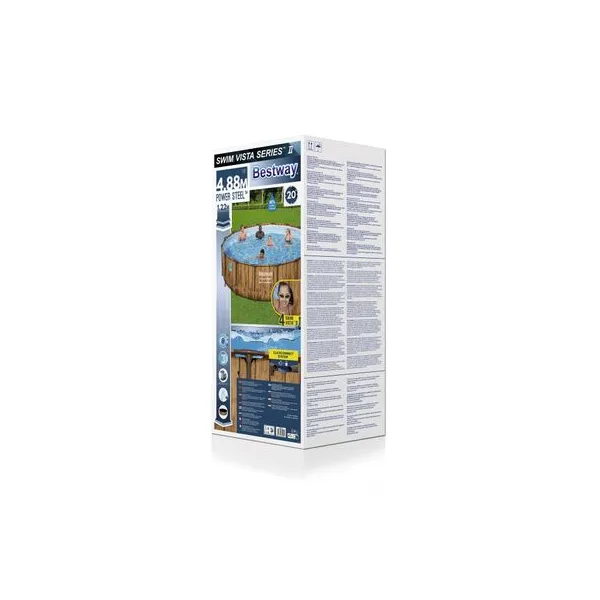Bazén Bestway® Power Steel™, Vista Series, 56725, filter, pumpa, rebrík, plachta, dávkovač, 4,88x1,22 m