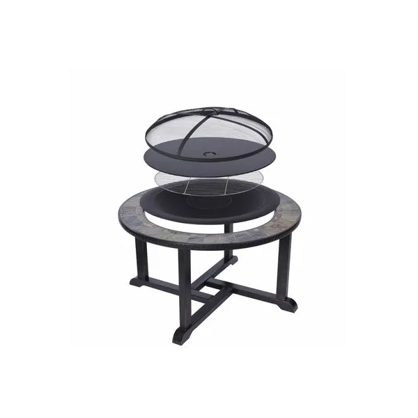Ohnisko Strend Pro Grill, kovové, 4 stoličky, 105 cm