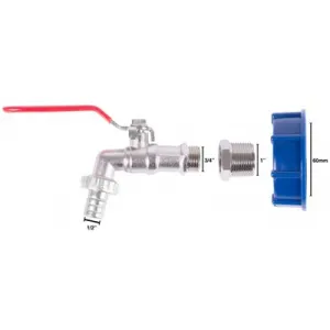 Sada Strend Pro, ventil 3/4" (Zn redukcia 1") + plastová redukcia 60 mm + výpust 1/2" , na IBC nádrž