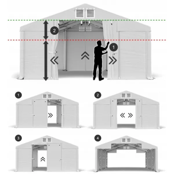 MONTOVANÁ MOBILNÁ HALA PVC, 4X8X2M CELOROČNÁ WINTER+,