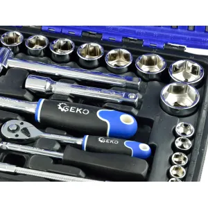 Geko Gola sada 1/4" a 1/2", 94-dielna v kufríku