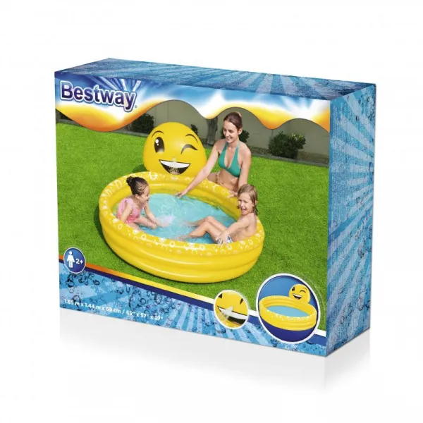 Bestway detský bazén s vodnou fontánou Smajlík