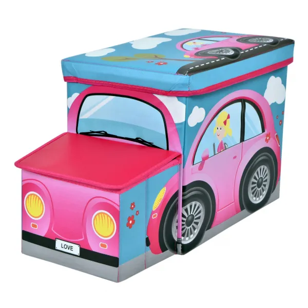 Box na hračky Auto ružové