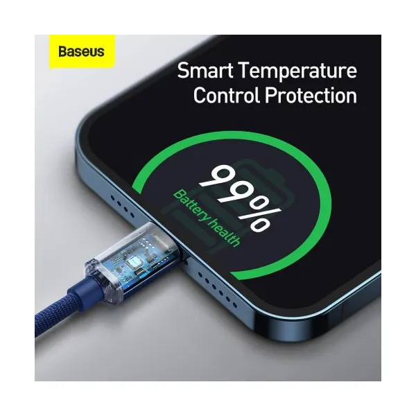 Kábel USB-C do Lightning Baseus Crystal, 20W, 1,2m (niebieski) 030328